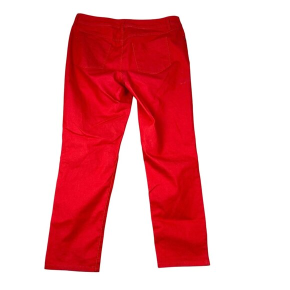Elle Women Pants Plus Size 16W Straight Leg Flat Front Casual Preppy Red Classic - Picture 2 of 13